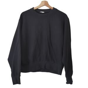 Nap Loungewear Sweatshirt Womens S Crewneck Cozy Cotton Long Sleeve Top‎ Black